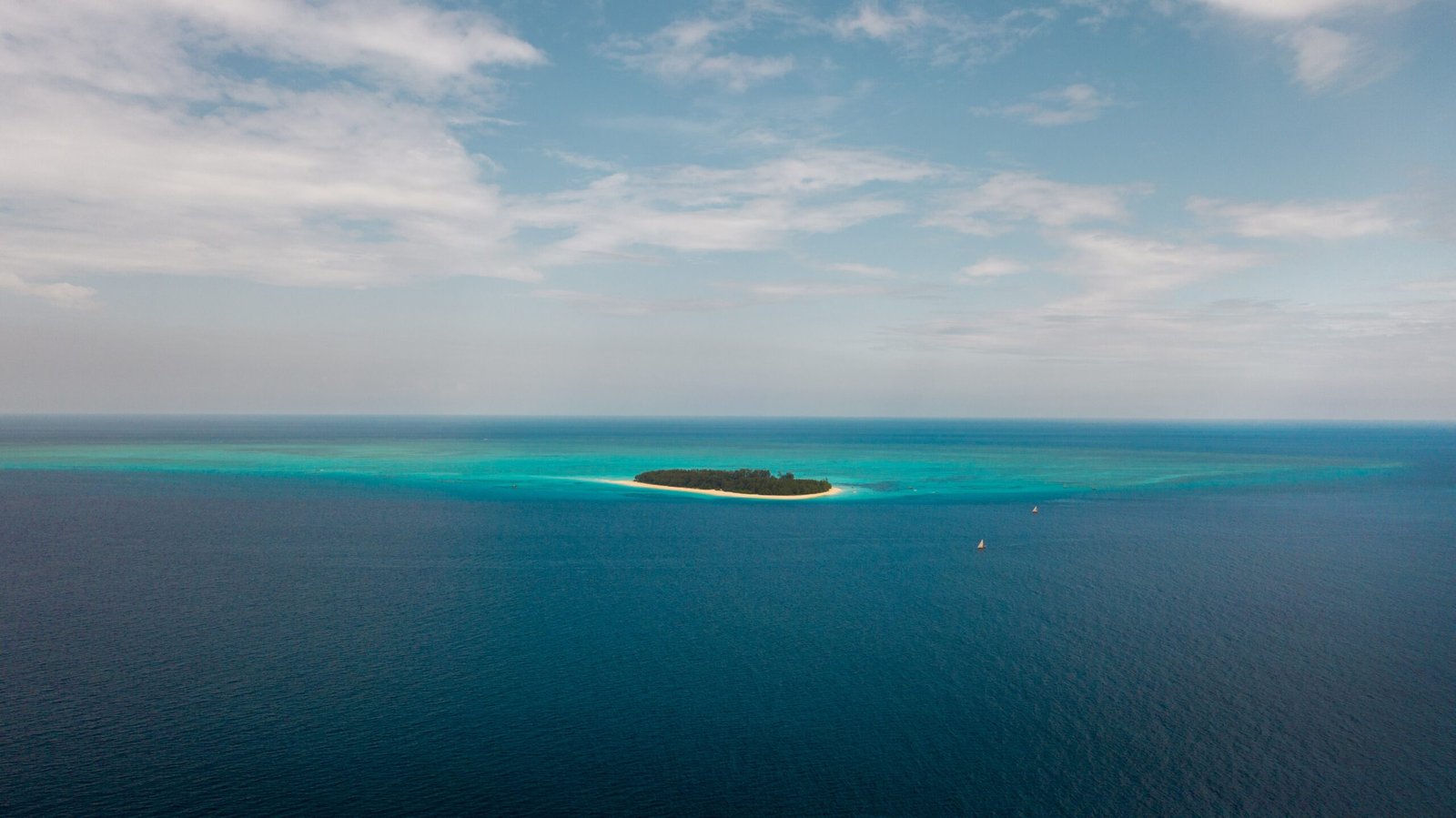Aerial view of a Zanzibar sandbank island